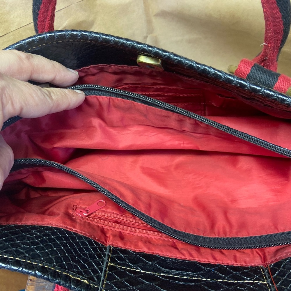 Vintage Tommy Hilfiger th monogram canvas cloth Y2k 2000s handbag purse bag - Picture 6 of 7